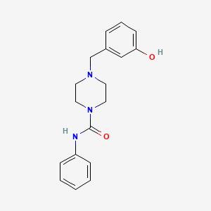 molecular formula C18H21N3O2 B8576192 4-[(3-hydroxyphenyl)methyl]-N-phenylpiperazine-1-carboxamide 