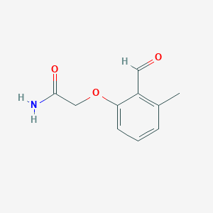 molecular formula C10H11NO3 B8576335 2-(2-Formyl-3-methylphenoxy)acetamide 