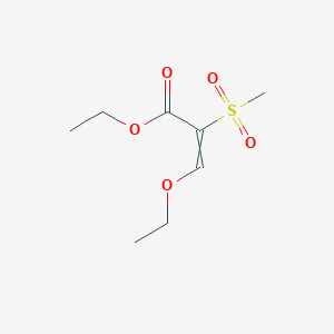 molecular formula C8H14O5S B8576370 Ethyl 3-ethoxy-2-(methanesulfonyl)prop-2-enoate CAS No. 17551-50-7