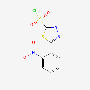 molecular formula C8H4ClN3O4S2 B8576449 5-(2-Nitrophenyl)-1,3,4-thiadiazole-2-sulfonyl chloride CAS No. 835622-69-0