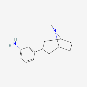 molecular formula C14H20N2 B8576478 3-(8-Methyl-8-azabicyclo[3.2.1]octan-3-yl)aniline CAS No. 183810-39-1