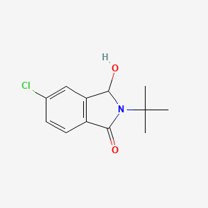 molecular formula C12H14ClNO2 B8576558 2-Tert-butyl-5-chloro-3-hydroxyisoindolin-1-one 