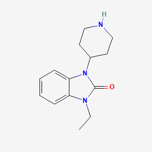 molecular formula C14H19N3O B8576625 4-(3-Ethyl-2-oxo-1-benzimidazolinyl)piperidine 