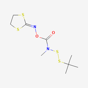 B8576705 2-((O-(N-Methyl-N-(tert-butylthiosulfenyl)carbamoyl)oximino))-1,3-dithiolane CAS No. 76858-53-2