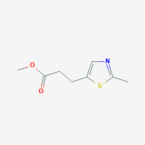 molecular formula C8H11NO2S B8576711 Methyl 2-methyl-5-thiazolepropanoate 