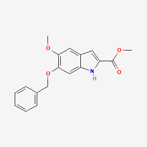 molecular formula C18H17NO4 B8576743 Methyl 6-(benzyloxy)-5-methoxy-1H-indole-2-carboxylate 