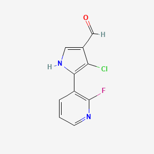 molecular formula C10H6ClFN2O B8576877 4-chloro-5-(2-fluoropyridin-3-yl)-1H-pyrrole-3-carbaldehyde 