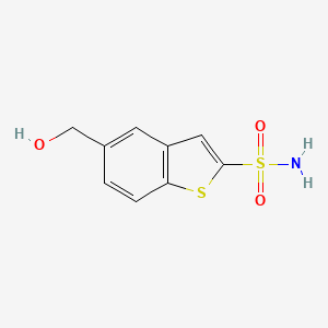 molecular formula C9H9NO3S2 B8576895 5-Hydroxymethyl-2-sulfamoylbenzo[b]thiophene 
