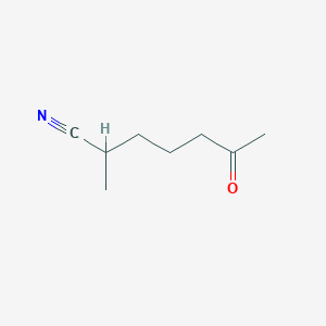 molecular formula C8H13NO B8576924 1-Cyano-1-Methyl-5-Ketohexane 
