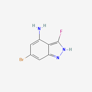 molecular formula C7H5BrFN3 B8576951 6-Bromo-3-fluoro-1H-indazol-4-amine 