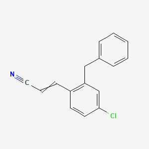 molecular formula C16H12ClN B8576995 3-(2-Benzyl-4-chlorophenyl)prop-2-enenitrile CAS No. 81992-92-9