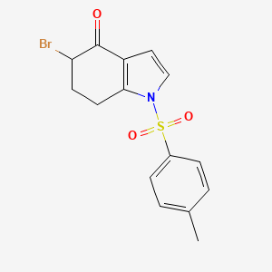 molecular formula C15H14BrNO3S B8576999 5-Bromo-1-tosyl-4,5,6,7-tetrahydro-1H-indol-4-one CAS No. 76989-06-5