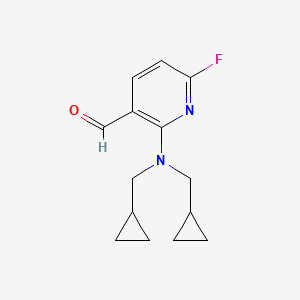 molecular formula C14H17FN2O B8577008 2-[Bis(cyclopropylmethyl)amino]-6-fluoropyridine-3-carbaldehyde CAS No. 920494-66-2