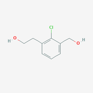 molecular formula C9H11ClO2 B8577028 2-(2-Chloro-3-(hydroxymethyl)phenyl)ethanol 
