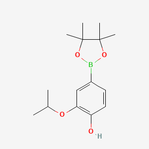 molecular formula C15H23BO4 B8577034 2-Isopropoxy-4-(4,4,5,5-tetramethyl-1,3,2-dioxaborolan-2-YL)phenol 