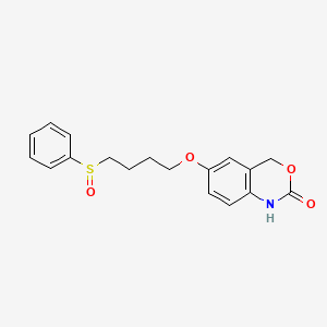 molecular formula C18H19NO4S B8577079 6-[4-(Benzenesulfinyl)butoxy]-1,4-dihydro-2H-3,1-benzoxazin-2-one CAS No. 89431-94-7