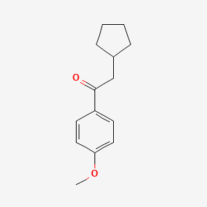 molecular formula C14H18O2 B8577174 1-(4-Methoxyphenyl)-2-cyclopentylethanone 