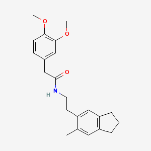 molecular formula C22H27NO3 B8577200 Benzeneacetamide, N-(2-(2,3-dihydro-6-methyl-1H-inden-5-yl)ethyl)-3,4-dimethoxy- CAS No. 67295-92-5
