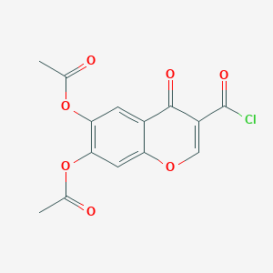molecular formula C14H9ClO7 B8577226 3-(Chlorocarbonyl)-4-oxo-4H-1-benzopyran-6,7-diyl diacetate CAS No. 76903-11-2