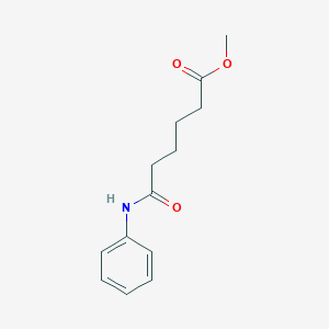 molecular formula C13H17NO3 B8577302 5-Phenylcarbamoyl-pentanoic acid methyl ester CAS No. 64785-82-6