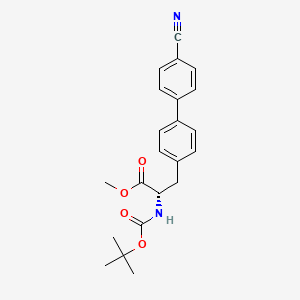 molecular formula C22H24N2O4 B8577326 Methyl (s)-2-((tert-butoxycarbonyl)amino)-3-(4'-cyano-[1,1'-biphenyl]-4-yl)propanoate 