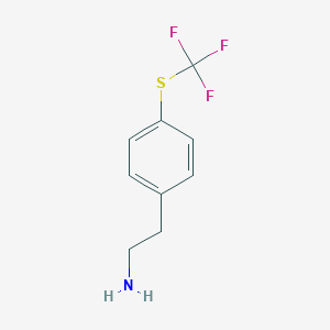 molecular formula C9H10F3NS B8577406 2-(4-(Trifluoromethylthio)phenyl)ethanamine CAS No. 771581-18-1