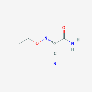 molecular formula C5H7N3O2 B8577421 2-Cyano-2-(ethoxyimino)acetamide CAS No. 57967-25-6