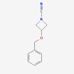 molecular formula C11H12N2O B8577435 3-(Benzyloxy)azetidine-1-carbonitrile 