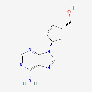 molecular formula C11H13N5O B8577438 [(1R,4S)-4-(6-aminopurin-9-yl)cyclopent-2-en-1-yl]methanol CAS No. 158799-92-9