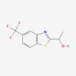 molecular formula C10H8F3NOS B8577483 2-Benzothiazolemethanol, alpha-methyl-5-(trifluoromethyl)- 