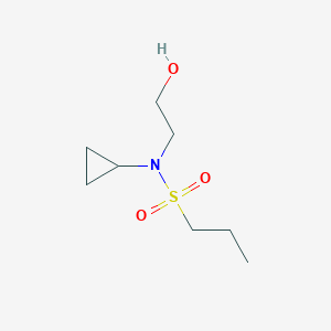 molecular formula C8H17NO3S B8577596 Propane-1-sulfonic acid cyclopropyl-(2-hydroxy-ethyl)-amide 