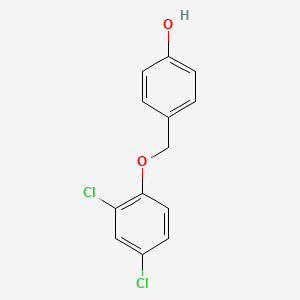 molecular formula C13H10Cl2O2 B8577623 4-[(2,4-Dichlorophenoxy)methyl]phenol CAS No. 66287-29-4