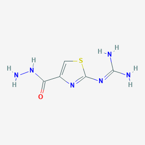 molecular formula C5H8N6OS B8577666 Guanidino-4-thiazole carboxylic acid hydrazide 