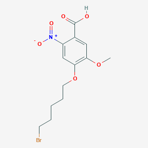 molecular formula C13H16BrNO6 B8577694 4-(5-Bromopentyloxy)-5-methoxy-2-nitro-benzoic acid 