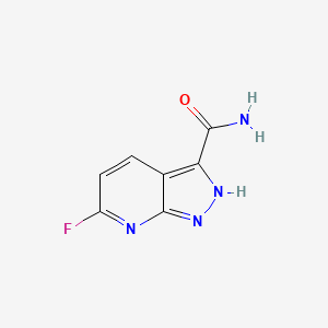 molecular formula C7H5FN4O B8577702 6-Fluoropyrazolo[3,4-b]pyridine-3-carboxamide 