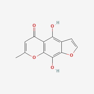 molecular formula C12H8O5 B8577748 4,9-Dihydroxy-7-methyl-5H-furo[3,2-g]chromen-5-one 