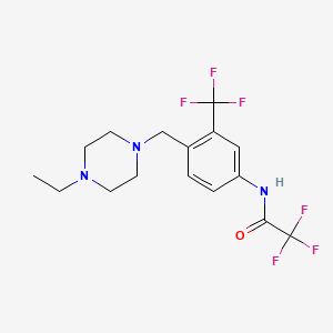 molecular formula C16H19F6N3O B8577853 N-{4-[(4-Ethylpiperazin-1-yl)methyl]-3-(trifluoromethyl)phenyl}-2,2,2-trifluoroacetamide CAS No. 630125-92-7