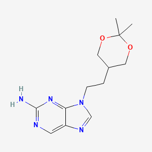 molecular formula C13H19N5O2 B8577893 5-[2-(2-Aminopurin-9-yl)ethyl]-2,2-dimethyl-1,3-dioxane CAS No. 104227-89-6