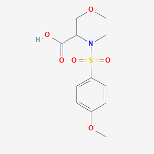 molecular formula C12H15NO6S B8577919 4-[(4-Methoxyphenyl)sulfonyl]-3-morpholinecarboxylic acid 