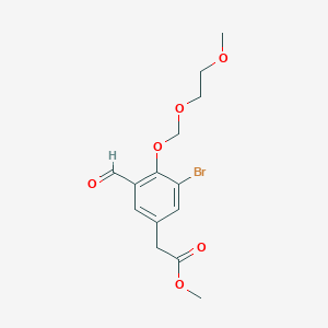 molecular formula C14H17BrO6 B8577931 Methyl 3-bromo-5-formyl-4-(2-methoxyethoxymethoxy)-phenylacetate 