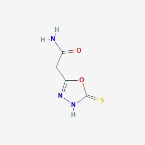 molecular formula C4H5N3O2S B8578122 2-Carbamoylmethyl-1,3,4-oxadiazole-5-thiol CAS No. 64076-18-2