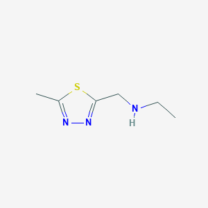 molecular formula C6H11N3S B8578235 N-((5-Methyl-1,3,4-thiadiazol-2-yl)methyl)ethanamine CAS No. 952194-98-8