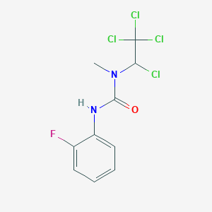 molecular formula C10H9Cl4FN2O B8578262 N'-(2-Fluorophenyl)-N-methyl-N-(1,2,2,2-tetrachloroethyl)urea CAS No. 39803-90-2