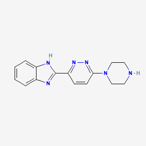 molecular formula C15H16N6 B8578362 2-(6-Piperazin-1-YL-pyridazin-3-YL)-1H-benzoimidazole 