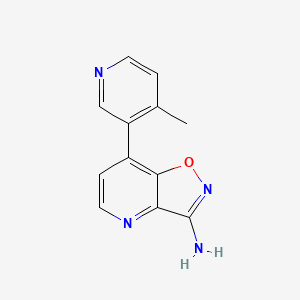 molecular formula C12H10N4O B8578365 7-(4-Methylpyridin-3-yl)isoxazolo[4,5-b]pyridin-3-amine 