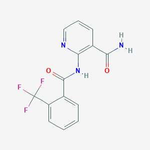 molecular formula C14H10F3N3O2 B8578398 2-[2-(Trifluoromethyl)benzamido]pyridine-3-carboxamide CAS No. 404826-18-2
