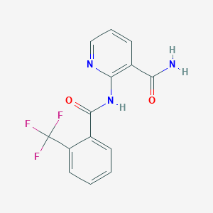 B8578398 2-[2-(Trifluoromethyl)benzamido]pyridine-3-carboxamide CAS No. 404826-18-2