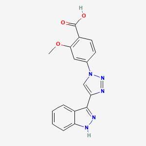 molecular formula C17H13N5O3 B8578401 4-[4-(1H-indazol-3-yl)-1H-1,2,3-triazol-1-yl]-2-methoxybenzoic acid 
