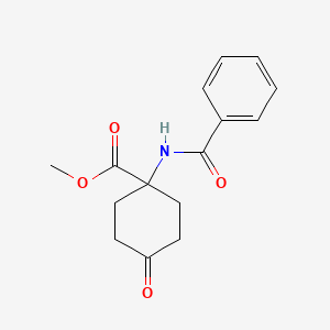 molecular formula C15H17NO4 B8578434 1-(Benzoylamino)-4-oxocyclohexanecarboxylic acid methyl ester 