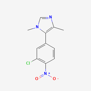 molecular formula C11H10ClN3O2 B8578540 5-(3-Chloro-4-nitrophenyl)-1,4-dimethyl-1H-imidazole 